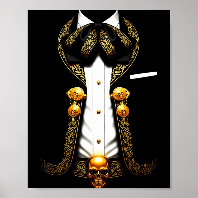 Affiche Costume de mariachi mexicain charro mexicain drôle (Devant)