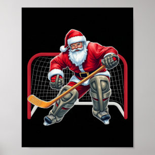 Affiche Costume de Noël de gardien de but de hockey sur gl