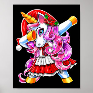 Affiche Costume de Noël de licorne de Santa Dabbing Licorn
