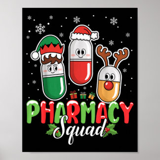 Affiche Costume de Noël d'équipe de pharmacie Elfe Renne