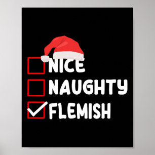 Affiche Costume de Noël flamand Flandre drôle Flandre Noël