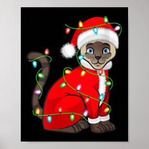 Affiche Costume de Noël pour femme en forme de chat siamoi