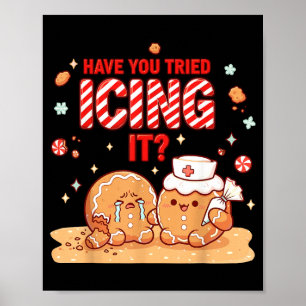 Affiche Costume de Père Noël en pain d'épices infirmier, N
