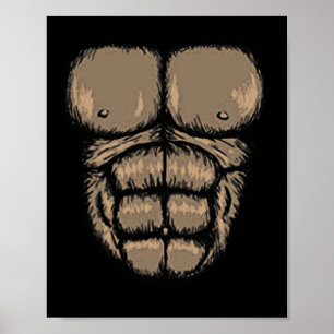Affiche Costume de poitrine d'Halloween Gorilla Cute Monke
