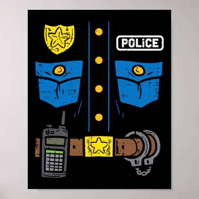 Affiche Costume de police drôle flic police application de (Devant)