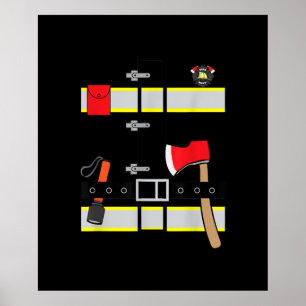 Affiche Costume de pompier uniforme pompier Halloween do-i