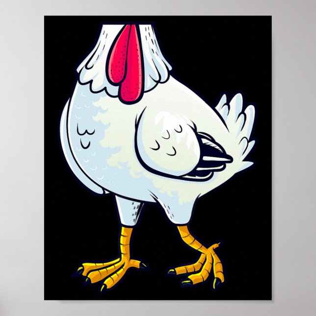 Affiche Costume de poulet Corps Drôle Ferme Animaux de fer (Devant)