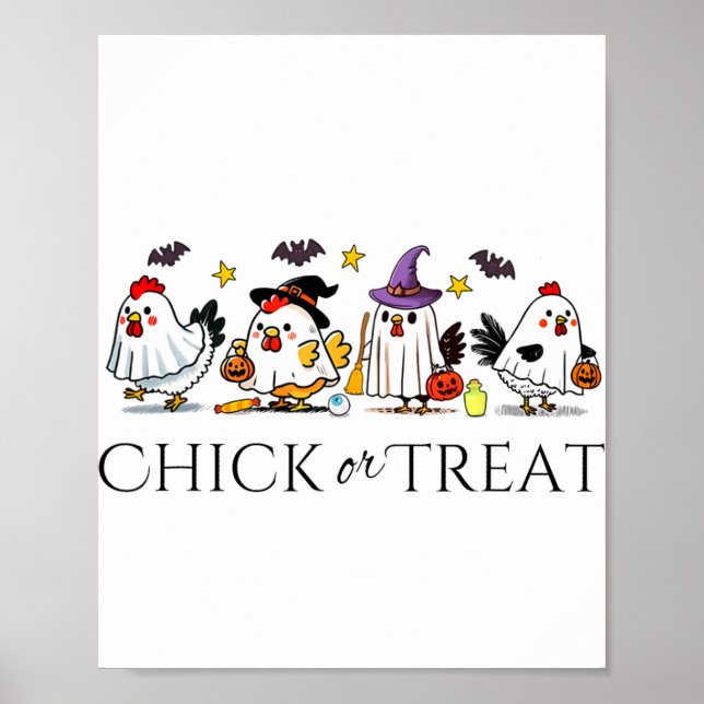 Affiche Costume de poulet effrayant de sorcière drôle pour (Devant)