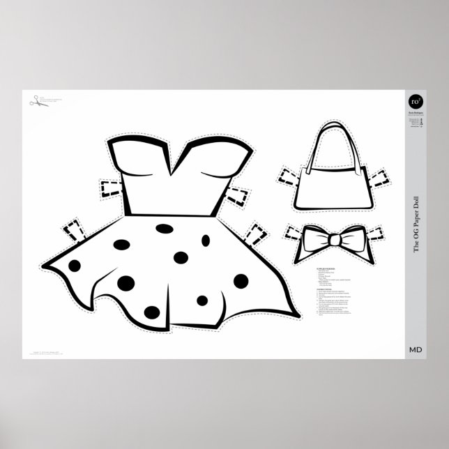 Affiche Costume de poupée en papier OG : MOYEN (Devant)