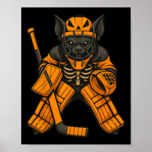 Affiche Costume de pumpkin de gardien de but de hockey T p