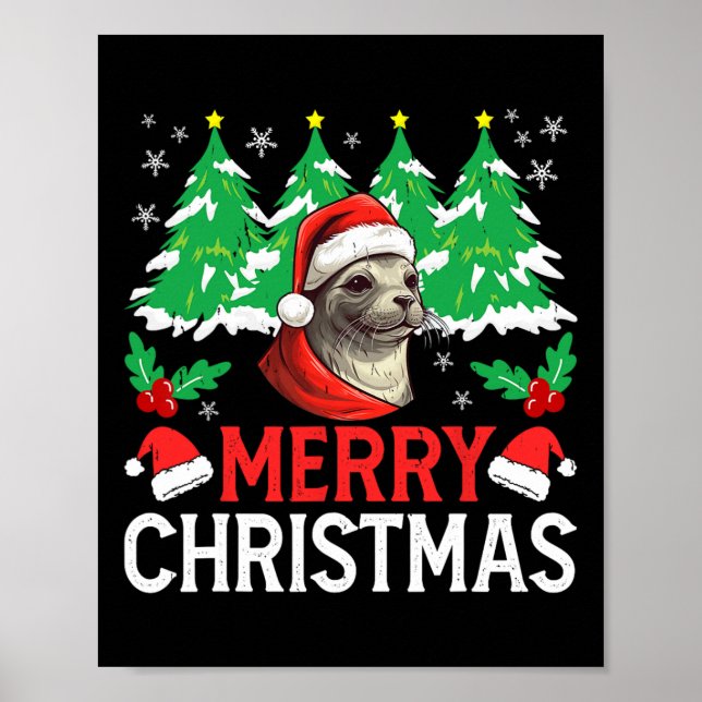 Affiche Costume de pyjama de Noël du phoque du Baïkal pour (Devant)