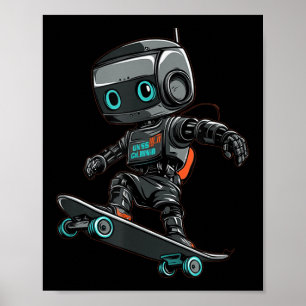 Affiche Costume de robot de skateboard pour un look cool