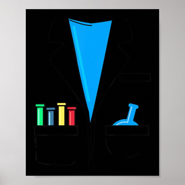 Affiche Costume de scientifique fou Chimie Nerd Fun Scienc (Devant)