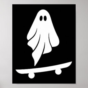 Affiche Costume de skate fantôme paresseux Halloween Drôle