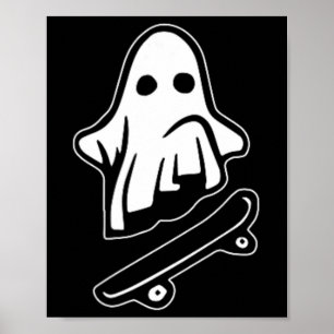 Affiche Costume de skateboard fantôme Halloween drôle de f