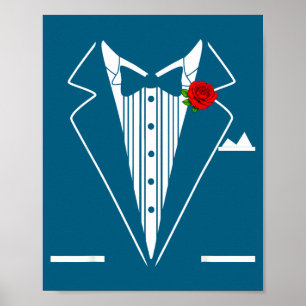 Affiche Costume de Smoking Rose Tux Mariage Soirée Hommes
