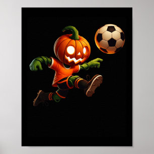 Affiche Costume de soccer Halloween visage de citrouille h