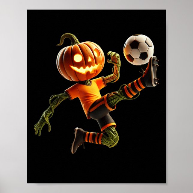 Affiche Costume de soccer visage de citrouille Halloween H (Devant)