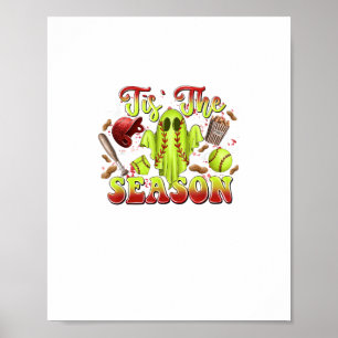 Affiche Costume De Softball éffrayant Drôle Halloween Tis