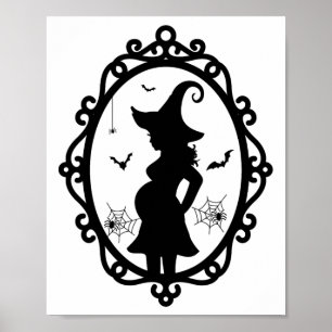 Affiche Costume De Sorcière Enceinte D'Halloween Et De Sor