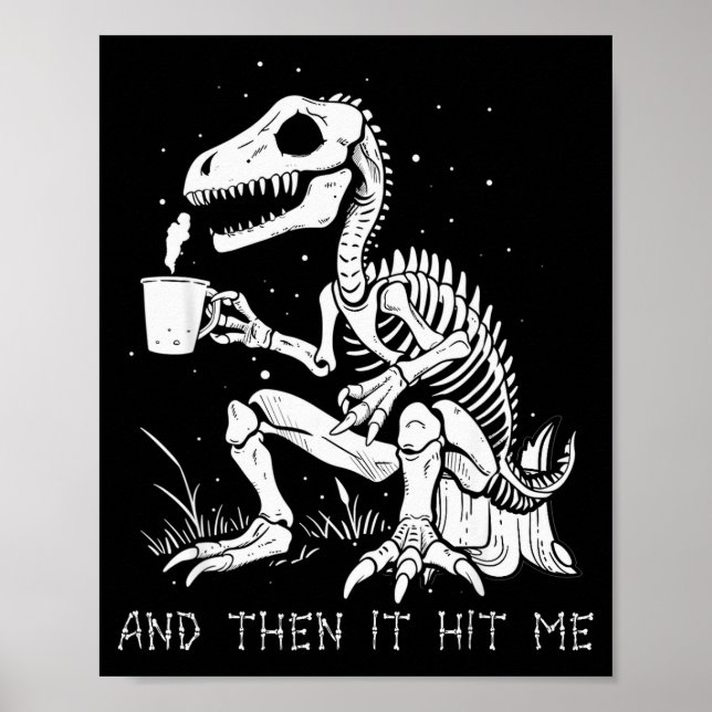 Affiche Costume de squelette de dinosaure drôle Goth homme (Devant)