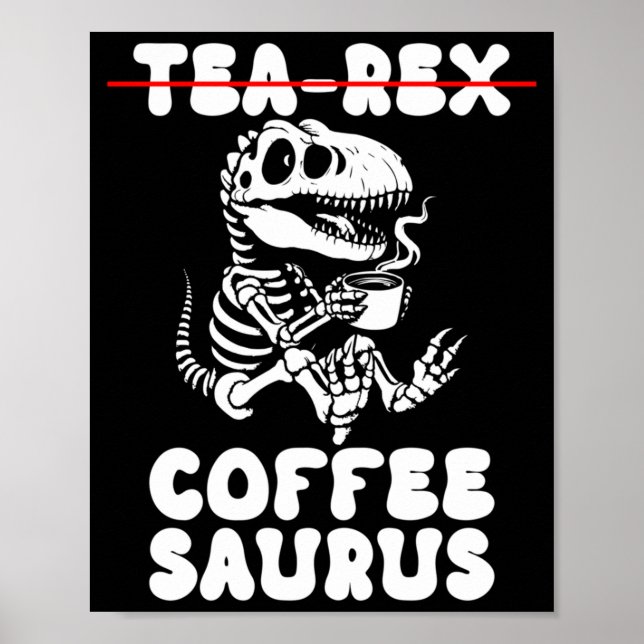Affiche Costume de squelette de dinosaure drôle Goth Tea-R (Devant)