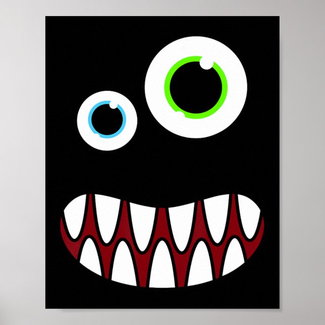 Affiche Costume de visage de monstre soyeux amusant Annive (Devant)