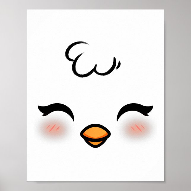 Affiche Costume de visage de poussin de Pâques amusant Hal (Devant)