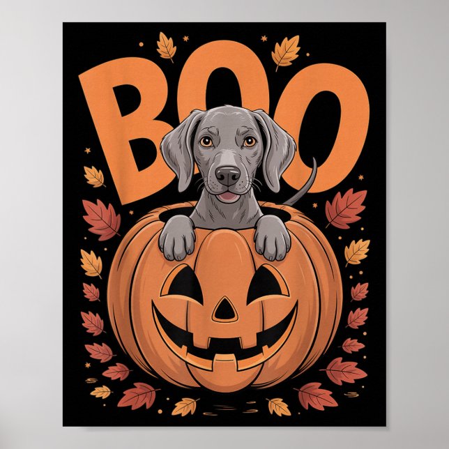Affiche Costume de Weim sur citrouille Halloween Weimarane (Devant)