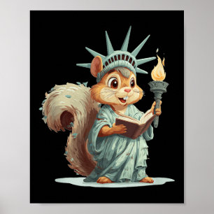 Affiche Costume D'Écureuil Patriotique Pour Les Amateurs S