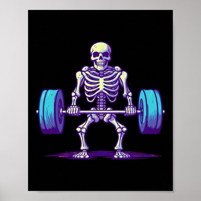 Affiche Costume d'entraînement Halloween Funny Deadlift Sk (Devant)