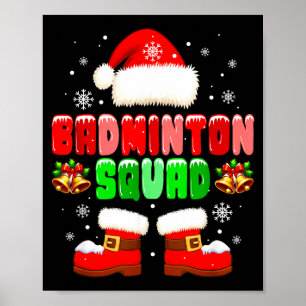 Affiche Costume d'équipe de badminton Joueur de Noël Équip