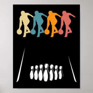 Affiche Costume d'équipe de bowling à 10 quilles rétro Ten
