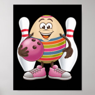 Affiche Costume d'équipe de joueur de bowling de Pâques co