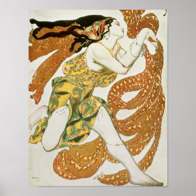 Affiche Costume design for a bacchante in Narcisse (Devant)