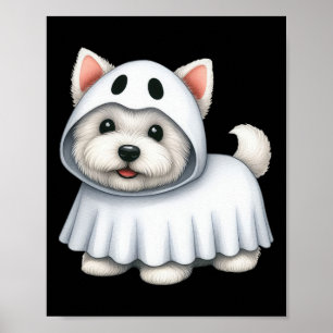 Affiche Costume d'Halloween Chien Ghost West Highland Terr