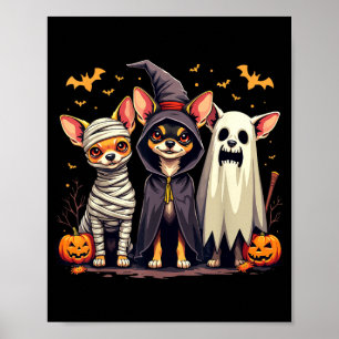 Affiche Costume d'Halloween Chihuahua Momie Sorcière Fantô