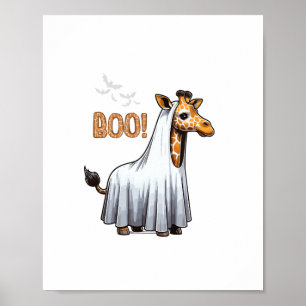 Affiche Costume d'Halloween Cute Giraffe Boo Amoureux du Z