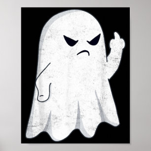 Affiche Costume d'Halloween de fantôme de doigt du milieu