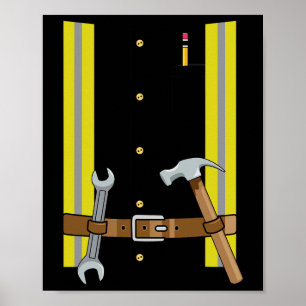 Affiche Costume D'Halloween Du Travailleur De Construction