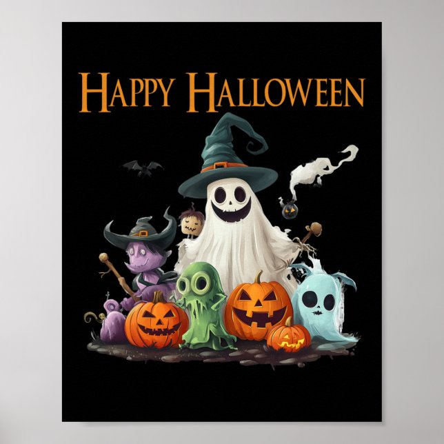 Affiche Costume d'Halloween éffrayant Ghost Halloween Happ (Devant)