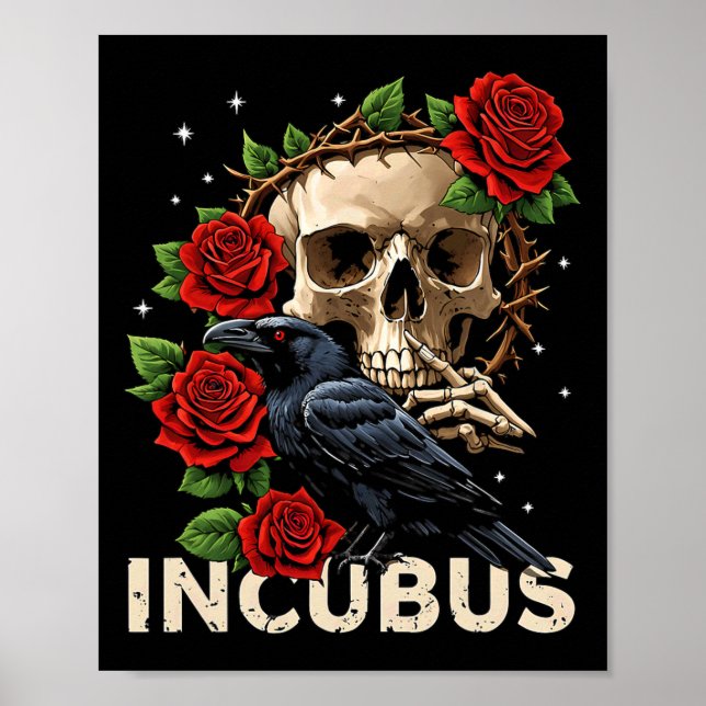 Affiche Costume d'Halloween Incubus Crow Left Skull Flower (Devant)