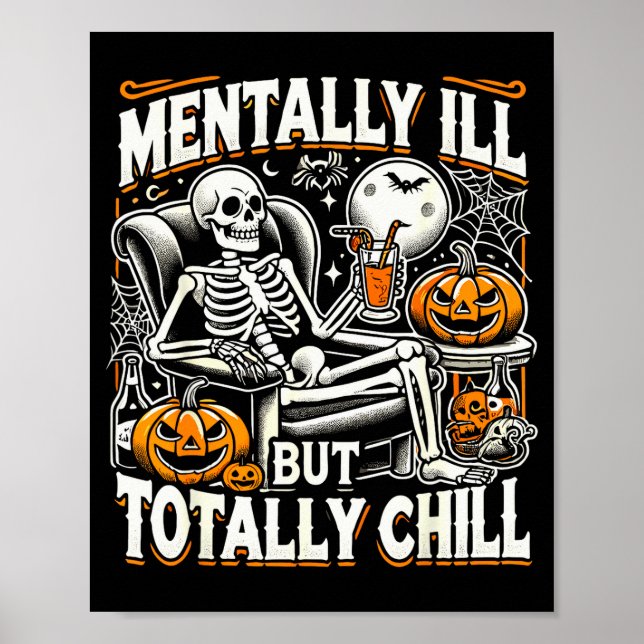 Affiche Costume d'Halloween malade mental mais totalement  (Devant)