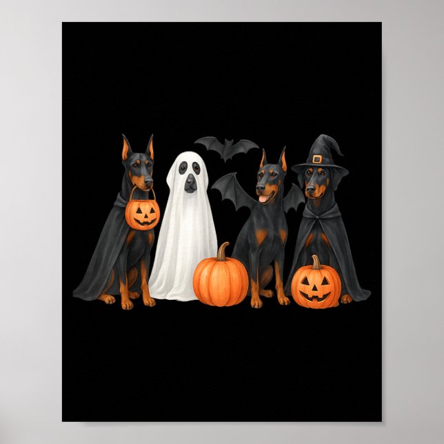 Affiche Costume d'Halloween pour Doberman Fun Doberman Hal (Devant)