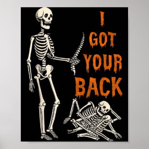 Affiche Costume d'Halloween Squelettes J'ai Votre Dos Homm