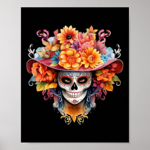 Affiche Costume Dia De Los Muertos Jour Des Morts Crâne H