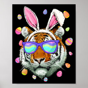 Affiche Costume drôle de lapin aux oreilles de tigre Joyeu