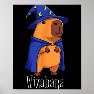 Affiche Costume drôle de magicien capybara Wizabara Graphi