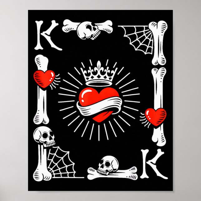 Affiche Costume du roi de cœur drôle Halloween roi O (Devant)