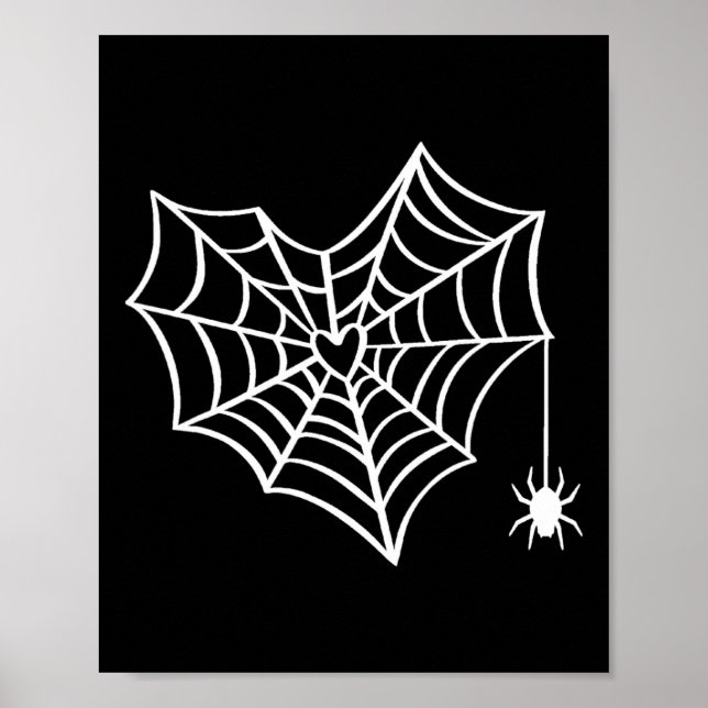 Affiche Costume Éffrayant Halloween Heart Spider Web (Devant)